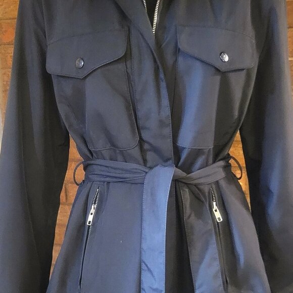 Women's Black Short Trench-Style Jacket - Size S - Picture 2 of 10